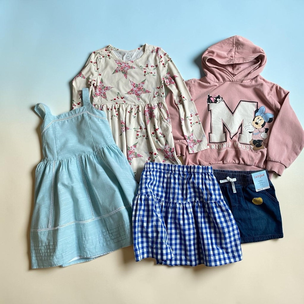 Girls Summer Clothes Lot of 5 Size 7- 8 Mixed Brands Cotton